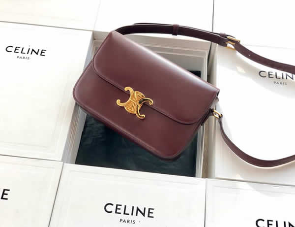Fake Celine Red Wine Triomphe High Quality Discount Handbags Outlet